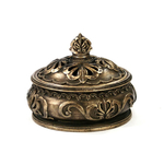 Burnished Bronze Resin Trinket Box Covered Bowl Customized Color 13x13x9 Cm